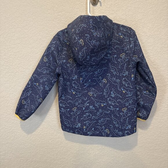 Cat & Jack 4t Dinosaur Jacket With Hood Blue Raincoat Stars Lined Coat Fall - Picture 4 of 10